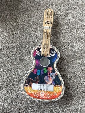 Disney Coco Themed Acoustic Guitar - White with Multicolor Artwork